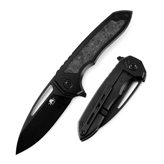 Klaken B08 Ragna J236 open and closed view showing titanium and carbon fiber handle