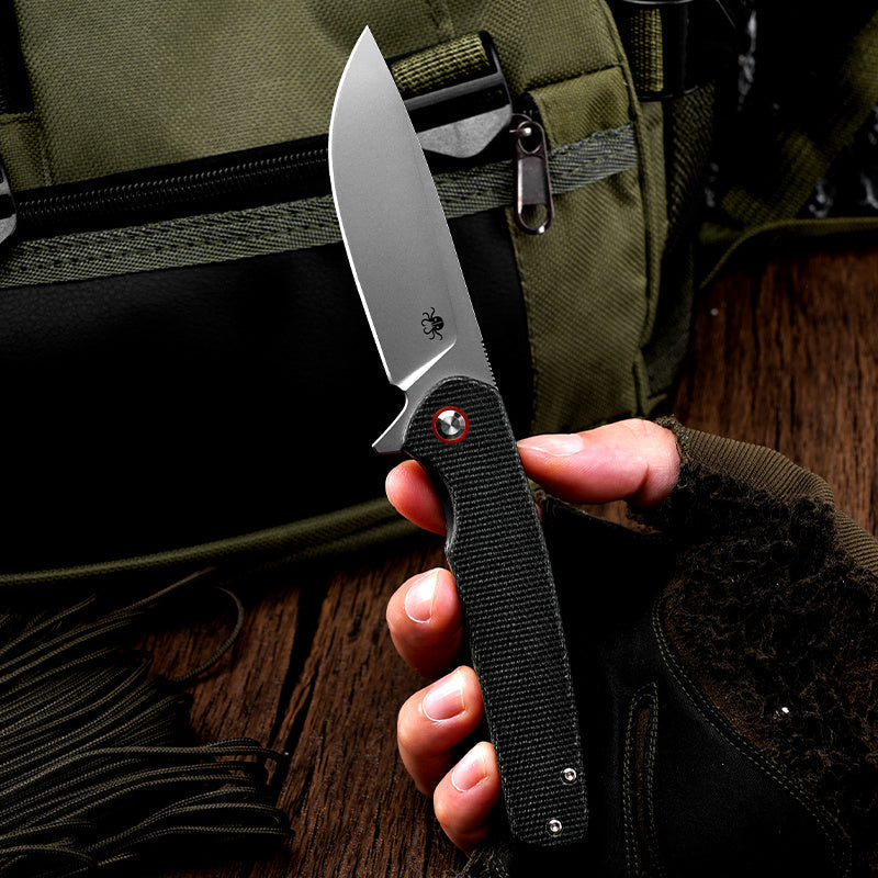 Klaken J326 Varek J326-BlackMicarta black Micarta handle scales