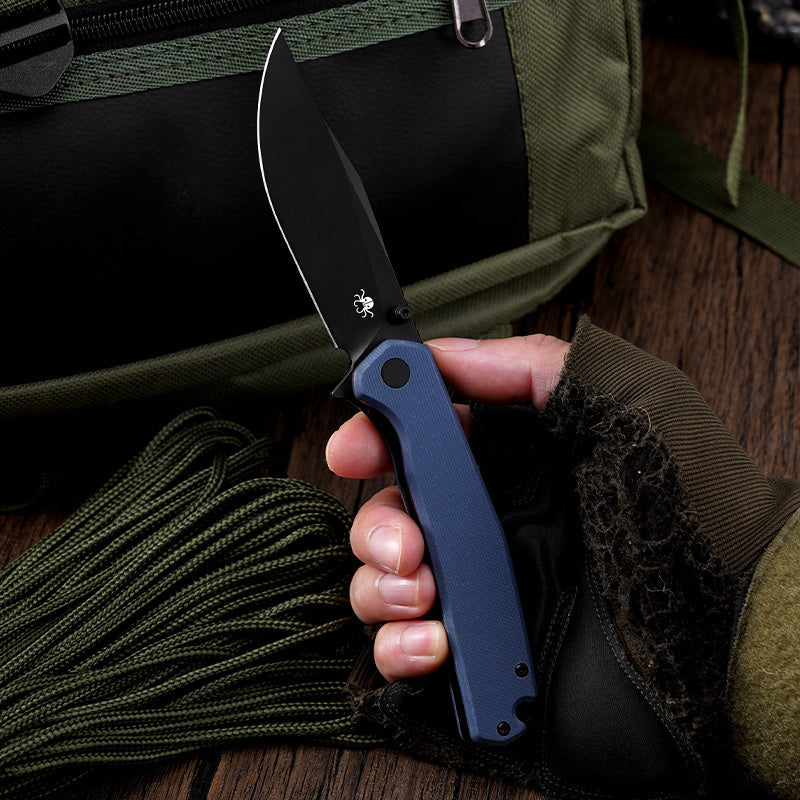 Klaken Lancet J335-BlueG10-BlackBlade in hand