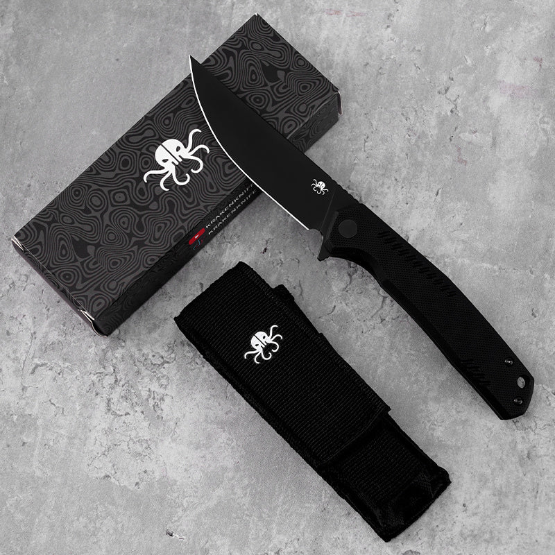 Klaken J336 The Flint J336-BlackG10-BlackBlade with nylon pouch and packaging