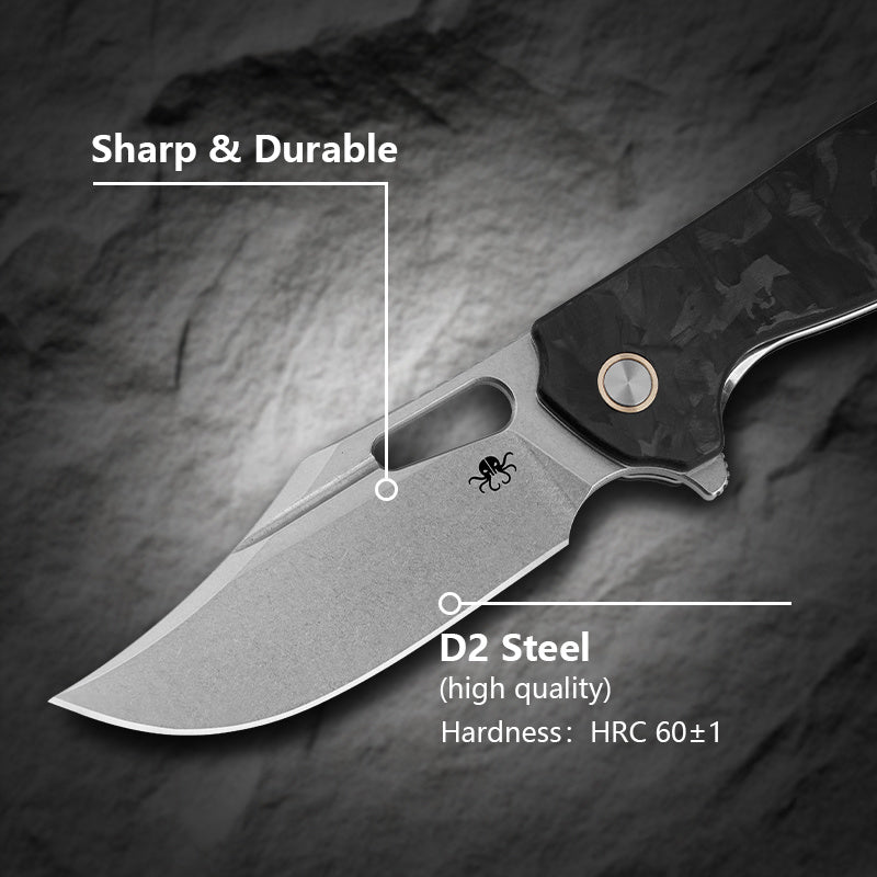 Klaken J388 Vapor J388-BlackRedShreddedCarbon liner lock detail