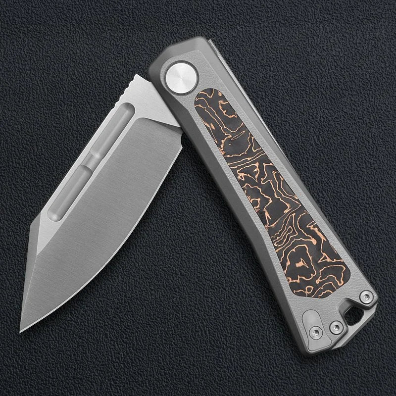 Kunwu Geezer J708T-1 open position showing satin ELMAX blade