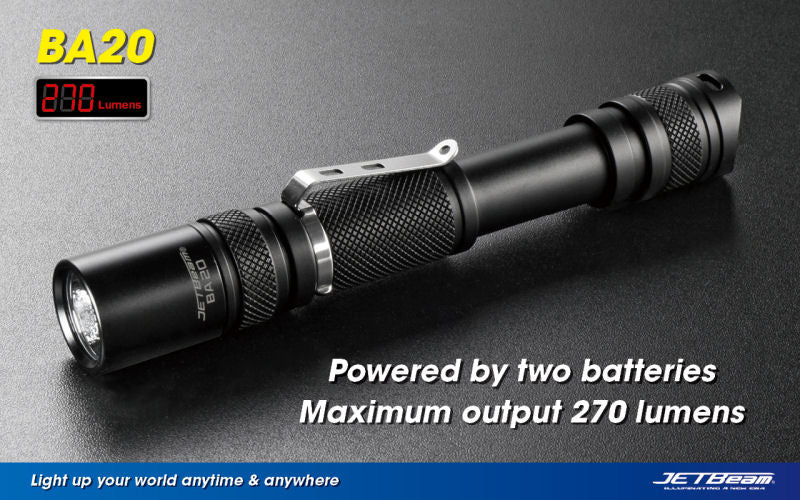 JetBeam BA20 R5 270 Lumen Flashlight