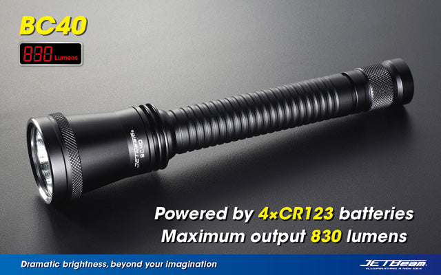 JetBeam BC40 XM-L 830 Lumen Flashlight - Warm