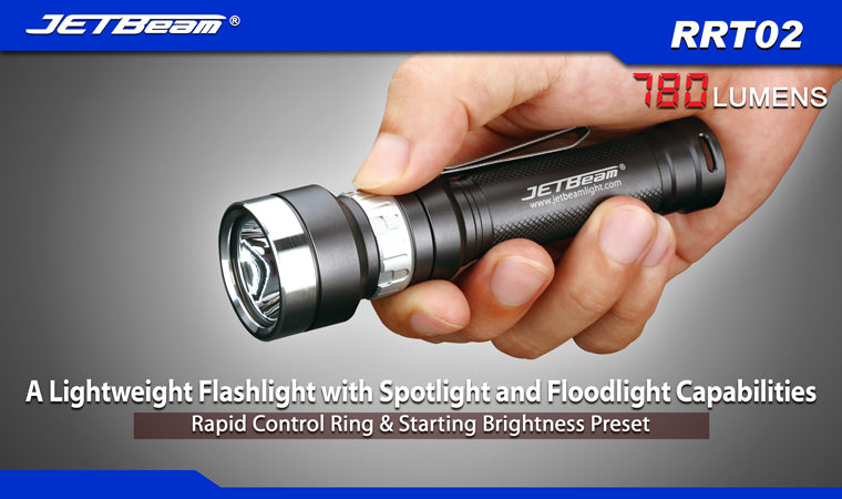 JETBeam RRT02 2 x (R)CR123 / 1 x 18650 CREE XM-L2 780 Lumen LED Flashlight