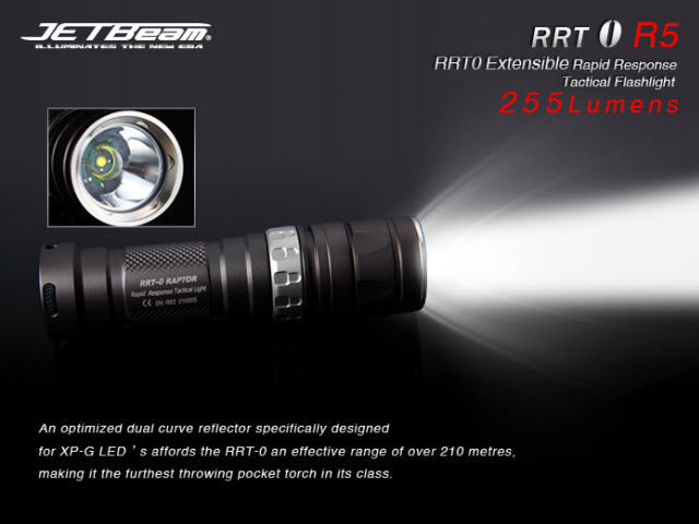 JETBeam RRT-0 S2 with Infinite Ramping LED Flashlight - AA Extender Included