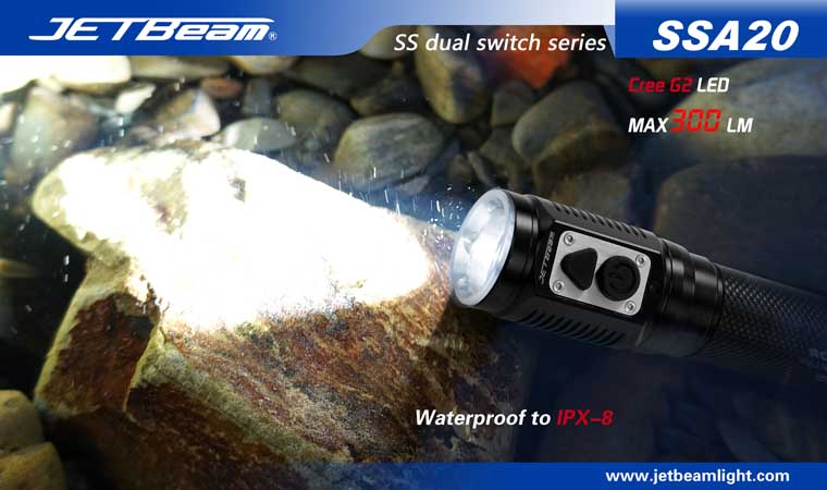 JETBeam SSA20 CREE G2 LED 300 Lumen 2 x AA Flashlight