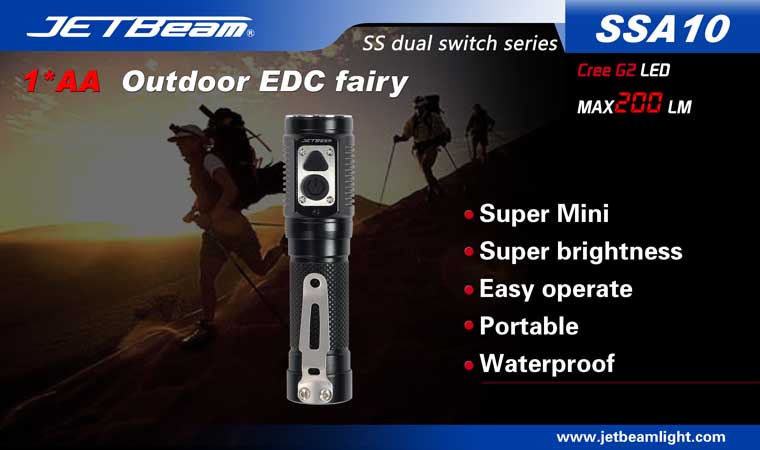 JETBeam SSA20 CREE G2 LED 300 Lumen 2 x AA Flashlight
