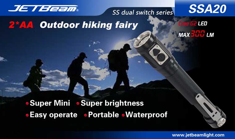 JETBeam SSA20 CREE G2 LED 300 Lumen 2 x AA Flashlight