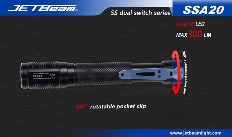 JETBeam SSA20 CREE G2 LED 300 Lumen 2 x AA Flashlight