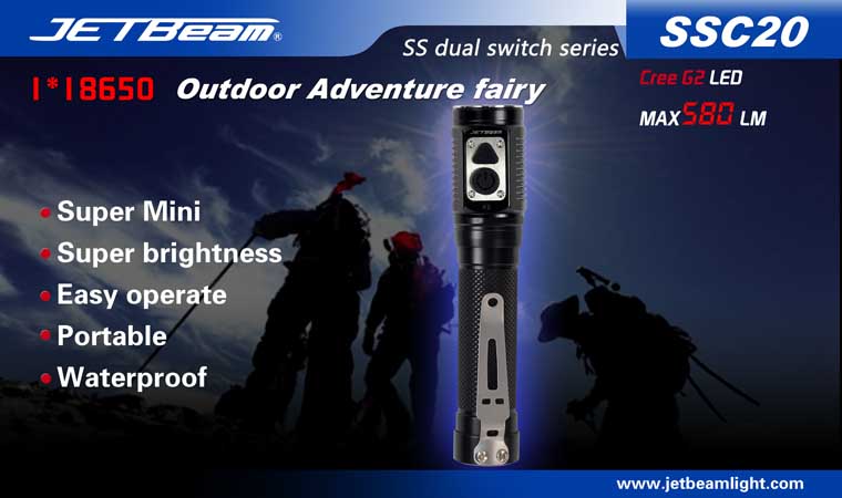JETBeam SSC20 CREE G2 580 Lumen 2 x CR123 or 1 x 18650 Flashlight