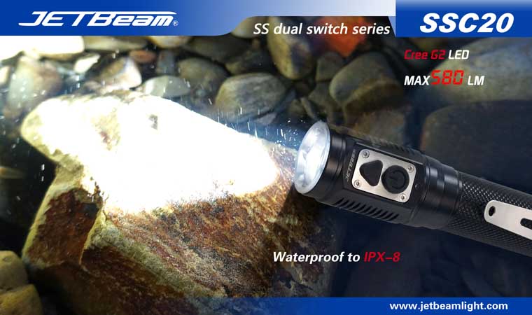JETBeam SSC20 CREE G2 580 Lumen 2 x CR123 or 1 x 18650 Flashlight