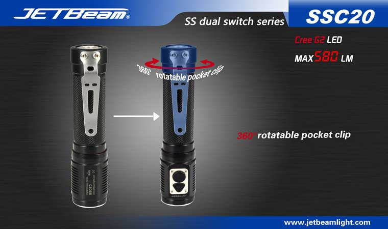 JETBeam SSC20 CREE G2 580 Lumen 2 x CR123 or 1 x 18650 Flashlight