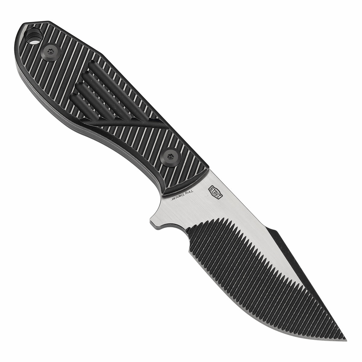 Kansept Knives Tiny Dancer K014A1 blade detail – blackwash and machine satin CPM S35VN drop point
