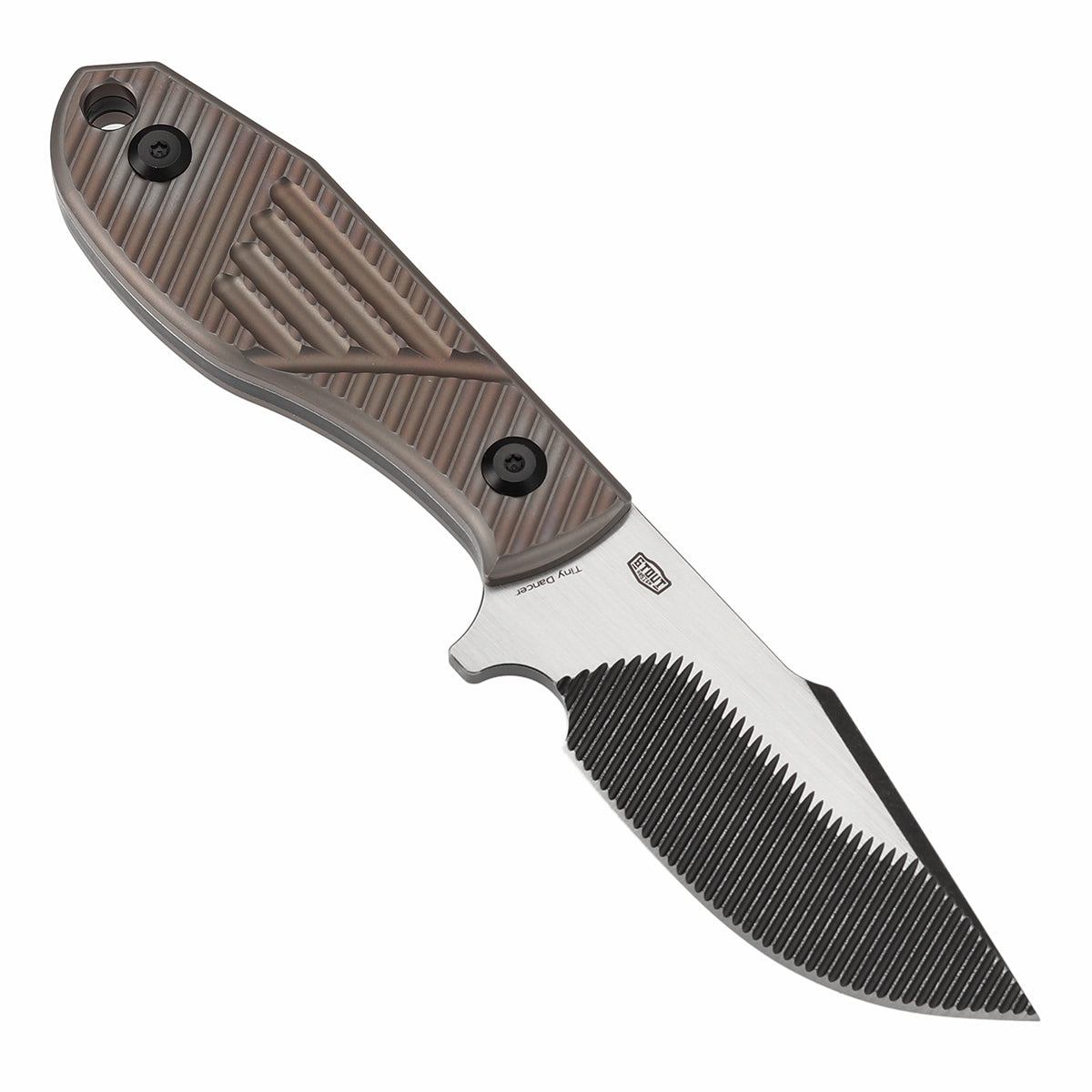 Kansept Tiny Dancer K014A2 blade detail – Blackwash and Machine Satin CPM S35VN drop point