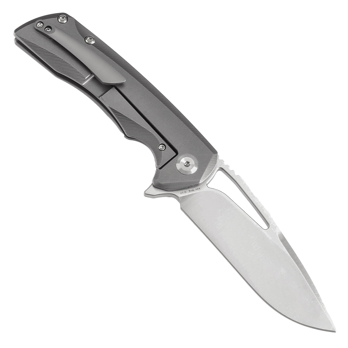 Kansept Kryo K1001A7 open position showing CPM S35VN drop point blade