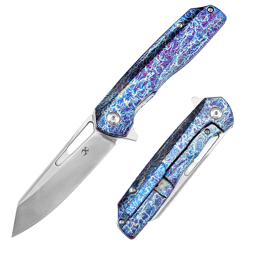 Kansept Shard K1006A16 front view – 3.48" satin CPM-S35VN reverse tanto folding knife