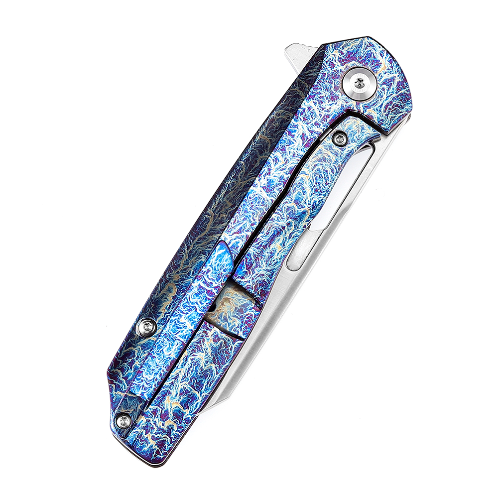 Kansept Shard K1006A16 blue purple Lightning Strike anodized titanium handle scales