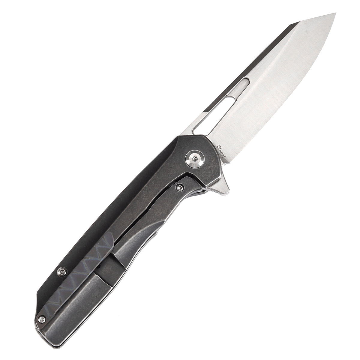 Kansept Shard K1006A22 open position showing CPM-S35VN reverse tanto blade