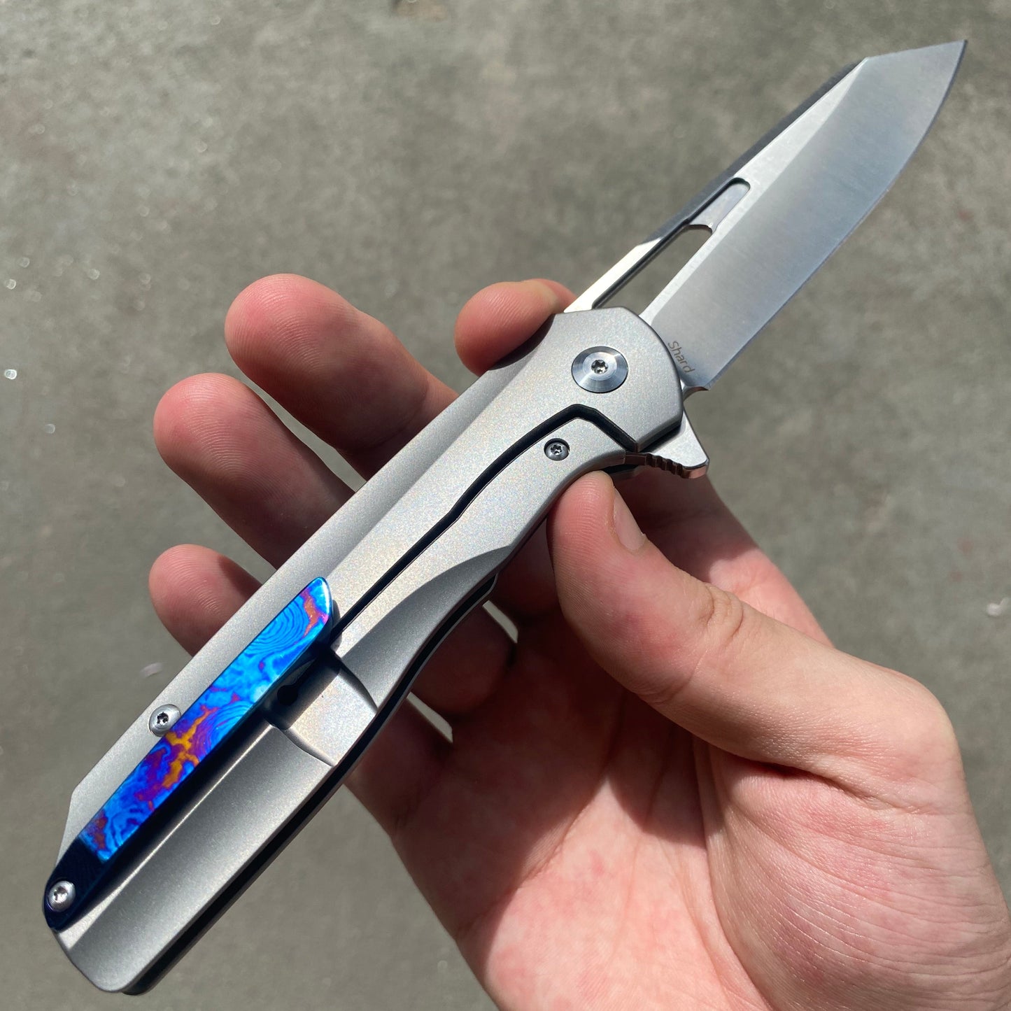Kansept Shard K1006A4 blade detail – satin CPM-S35VN reverse tanto