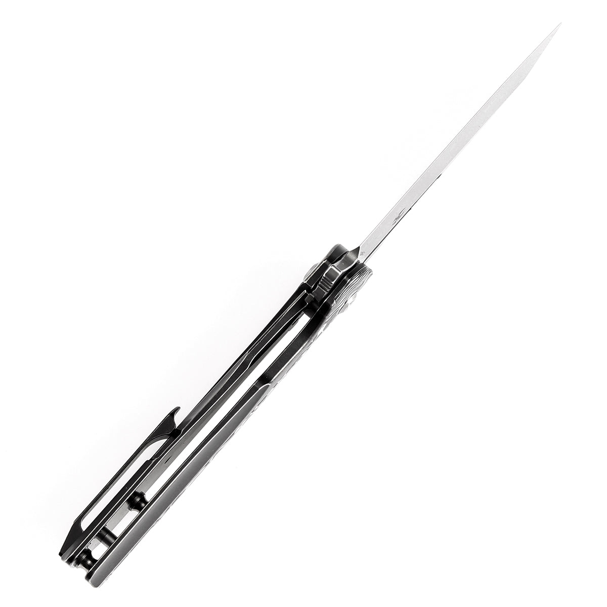 Kansept Shard K1006C3 blade detail – Damascus reverse tanto