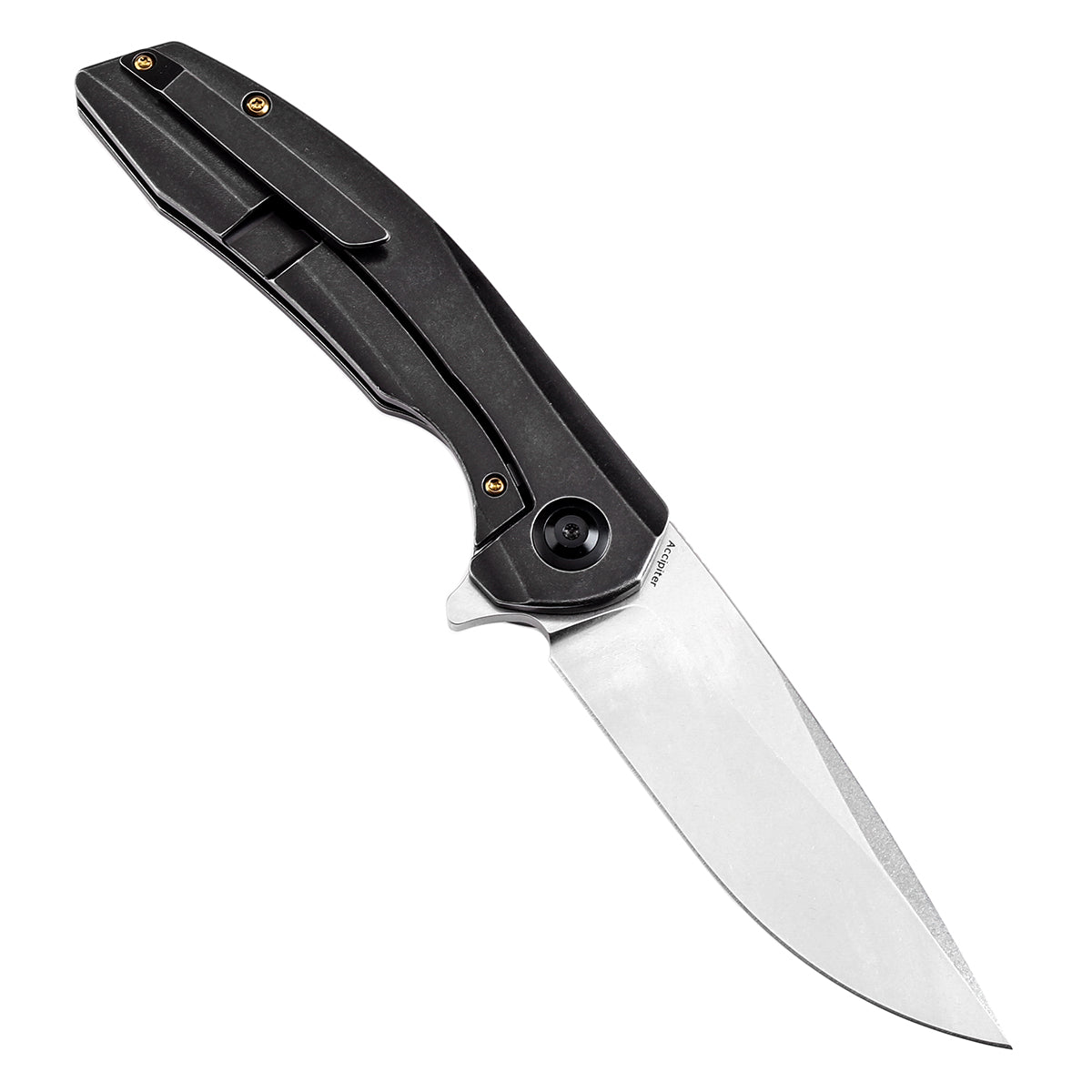 Kansept Accipiter K1007E2 open position showing CPM S35VN drop point blade