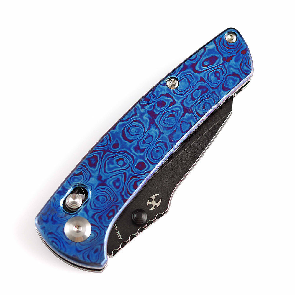 Kansept Main Street K1015M1 blade detail – black stonewashed CPM 20CV wharncliffe