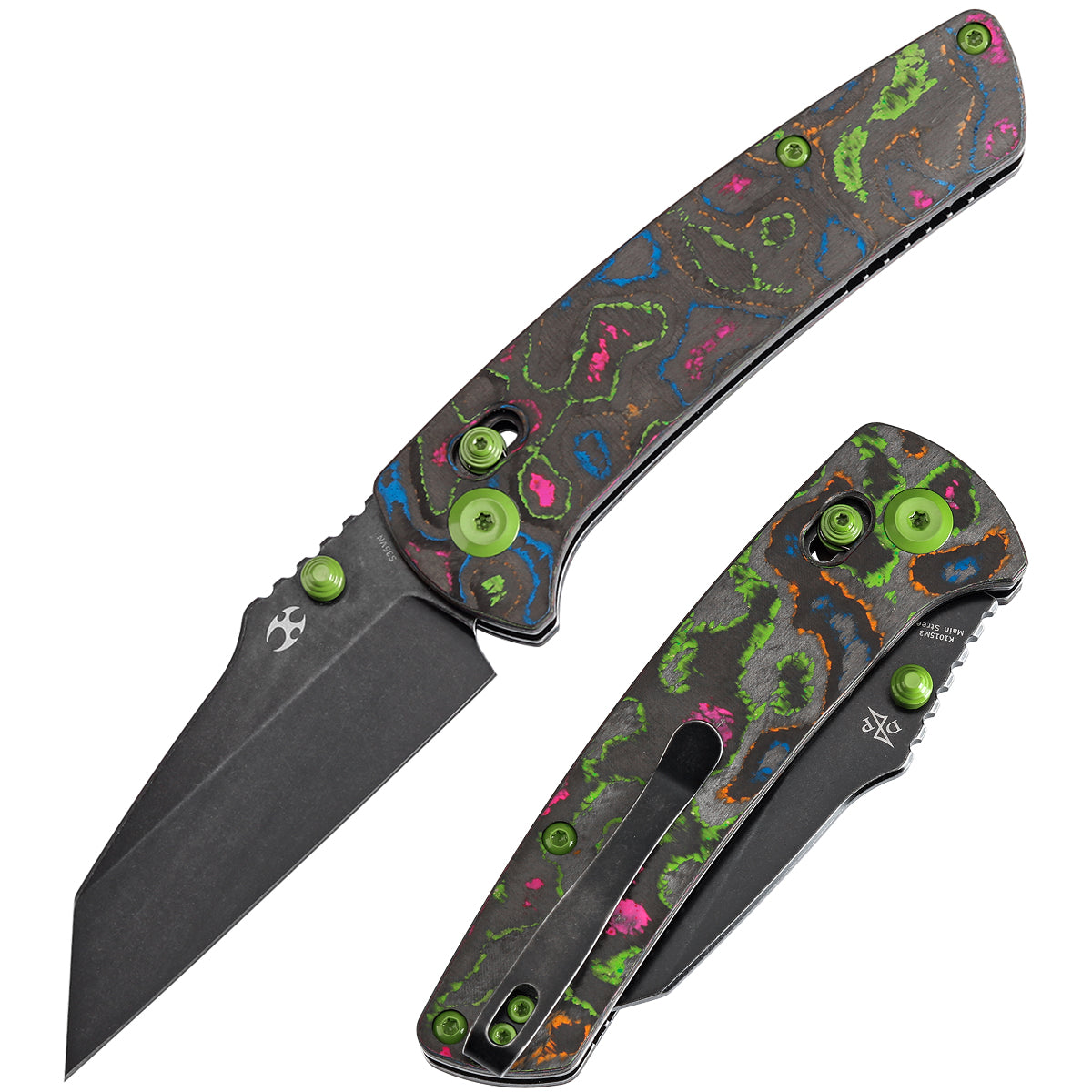 Kansept Main Street K1015M3 front view – 3.36" blackwash CPM S35VN Wharncliffe folding knife