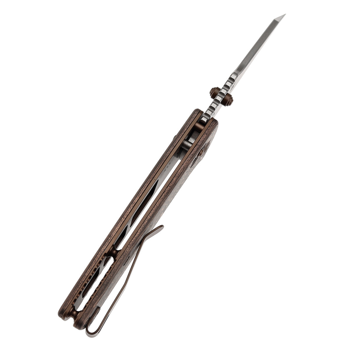 Kansept Knives Main Street K1015V3 copper carbon fiber handle scales