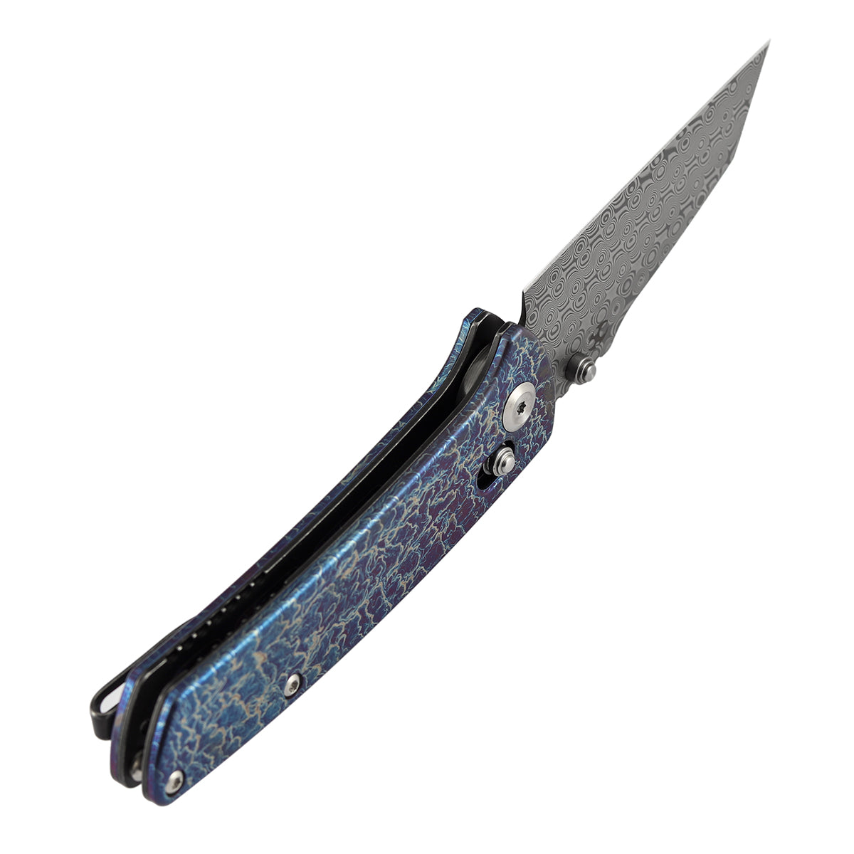 Kansept Main Street K1015V6 blade detail – Damascus wharncliffe