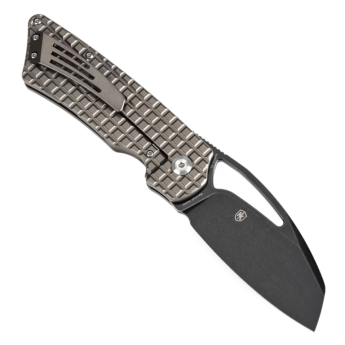 Kansept Goblin XL K1016W1 open position showing CPM S35VN sheepsfoot blade