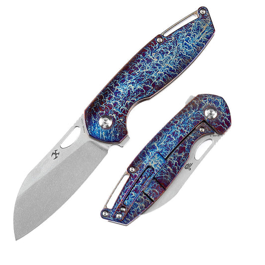 Kansept Model 6 K1022B8 front view – 3.1" stonewashed CPM-S35VN wharncliffe folding knife