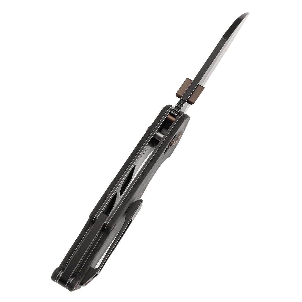Kansept Model 6 K1022V1 blade detail – blackwash CPM S35VN sheepsfoot