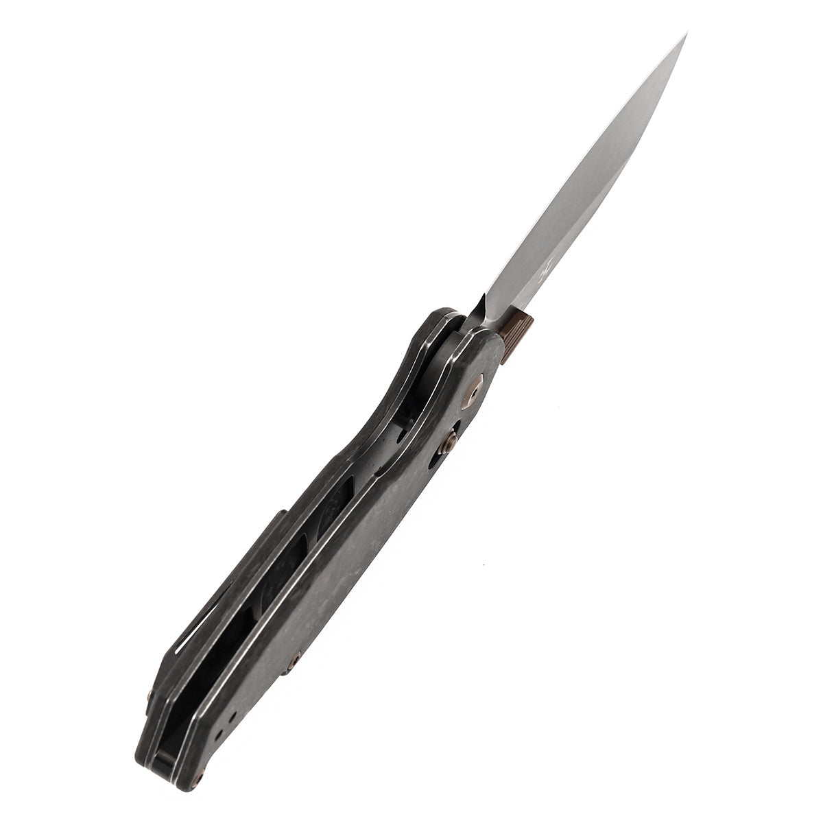 Kansept Model 6 K1022V1 black shred carbon fiber handle scales