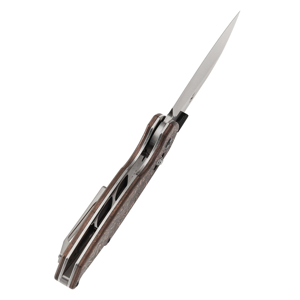 Kansept Model 6 K1022V2 blade detail - stonewashed CPM S35VN sheepsfoot