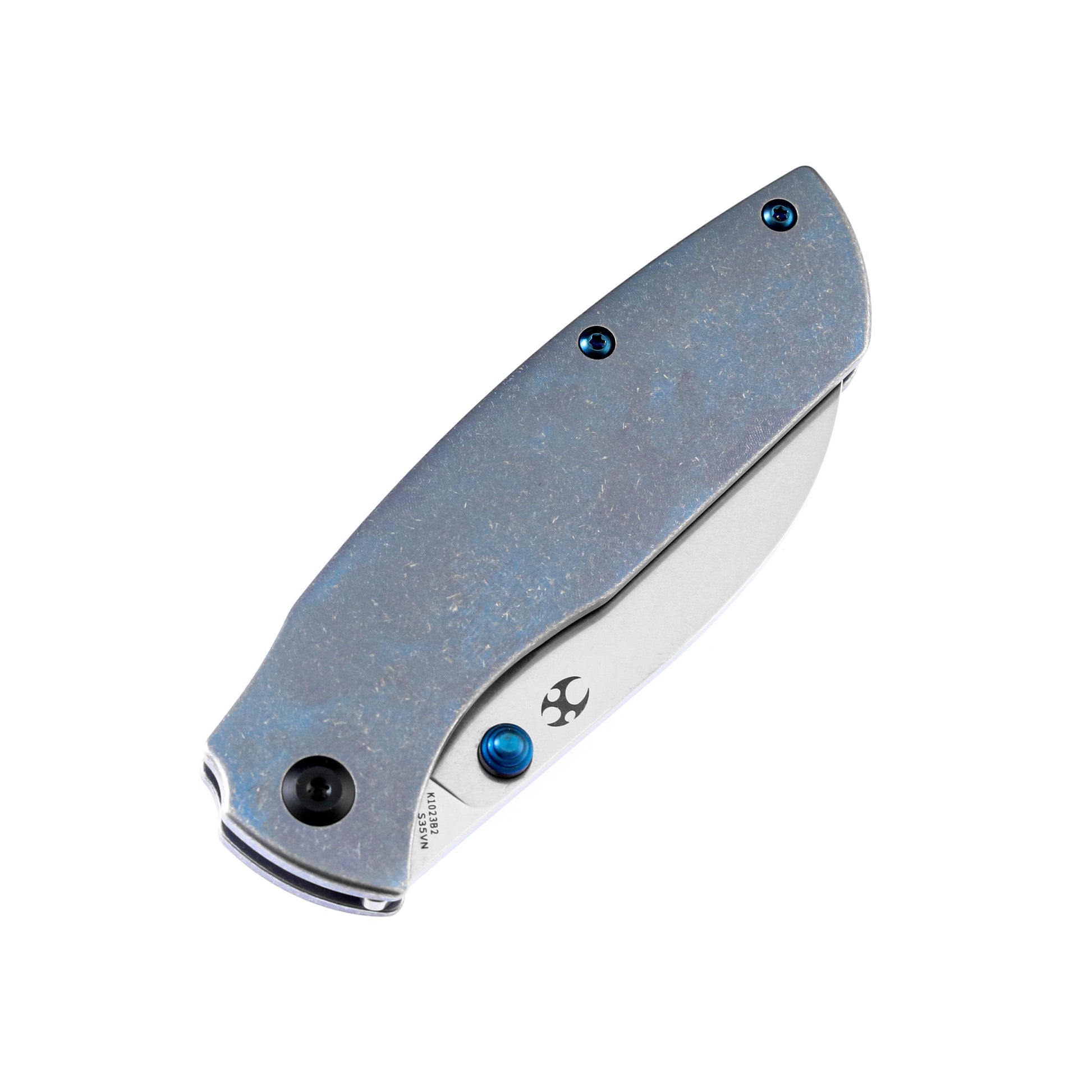 Kansept Convict K1023B2 blade detail - stonewashed CPM-S35VN sheepfoot