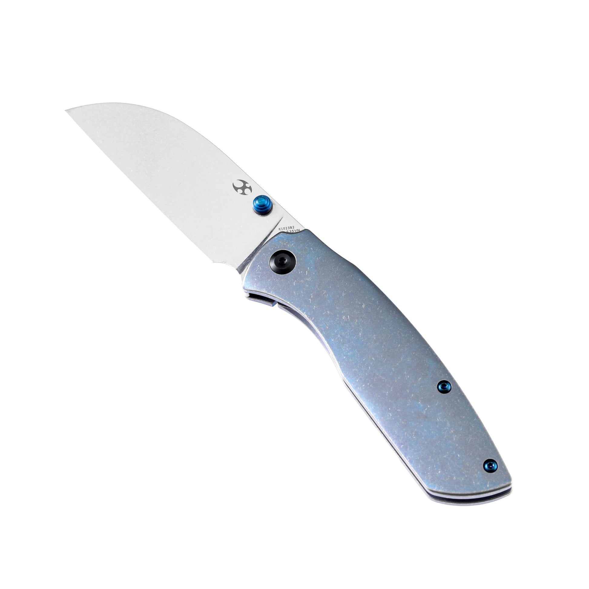 Kansept Convict K1023B2 open position showing CPM-S35VN sheepfoot blade