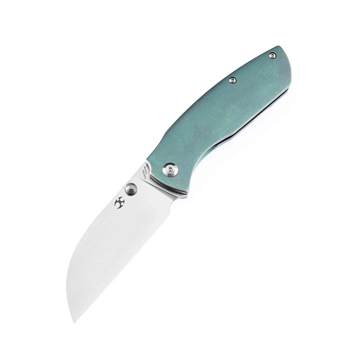 Kansept Convict K1023B3 open position showing CPM-S35VN sheepfoot blade