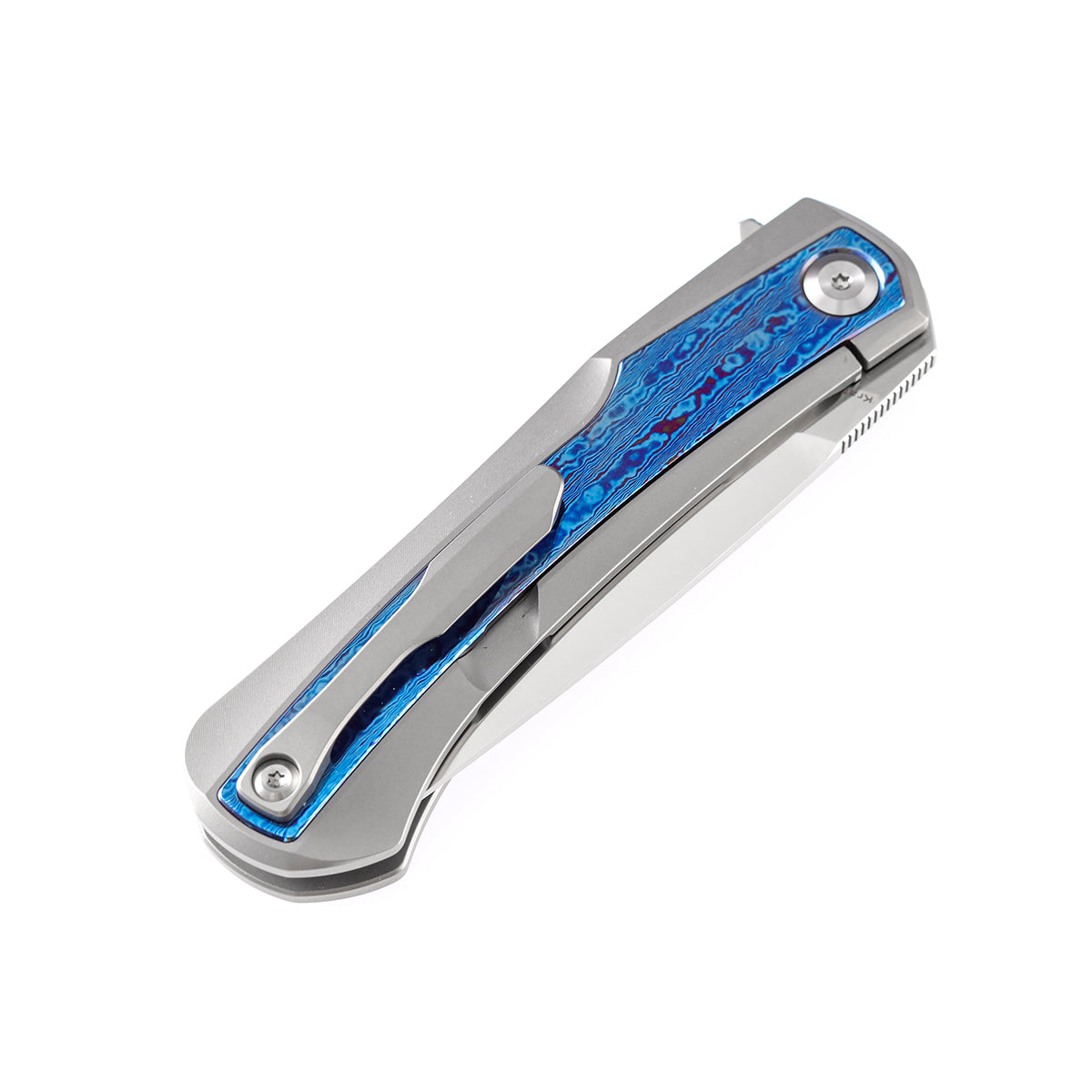 Kansept Kratos K1024A3 titanium handle with timascus inlay