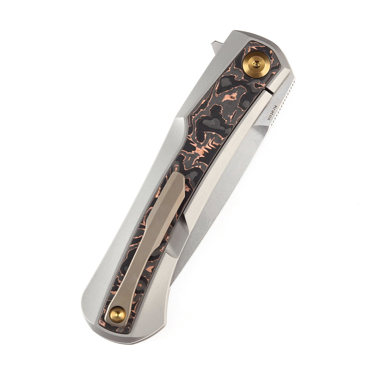 Kansept Kratos K1024A7 titanium handle with copper carbon fiber inlay