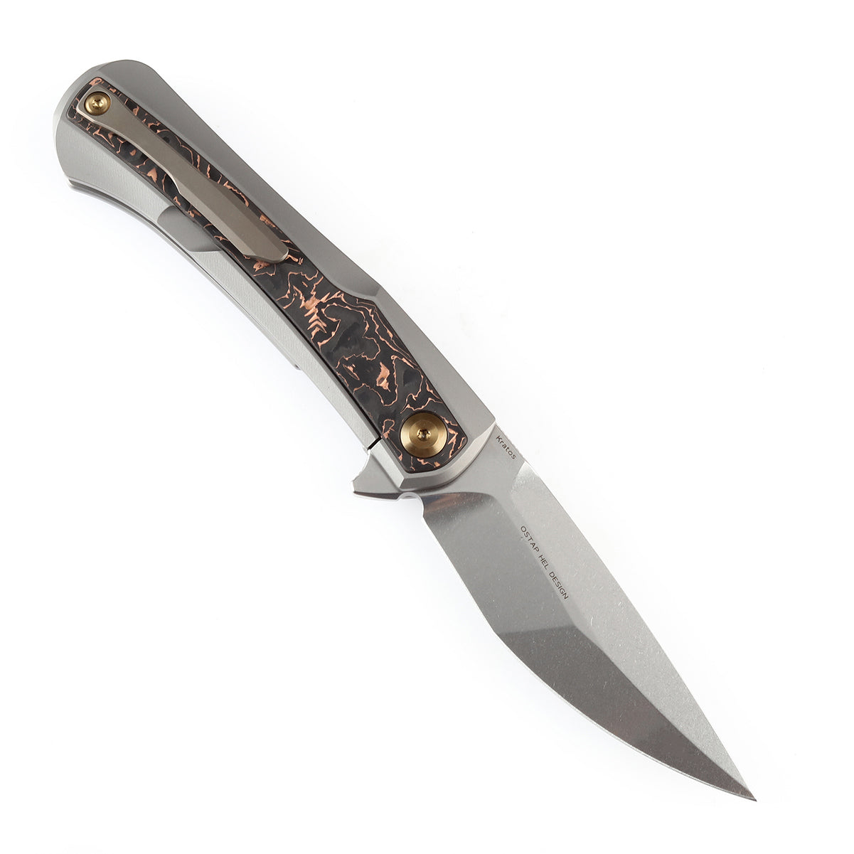Kansept Kratos K1024A7 open position showing CPM-S35VN clip point blade