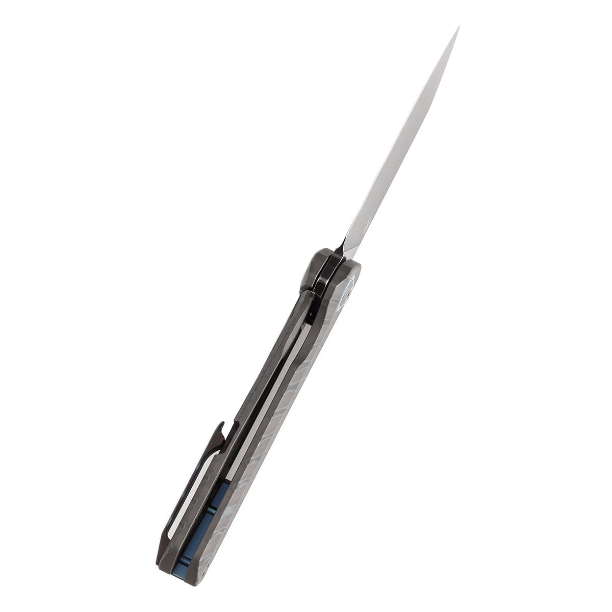 Kansept Bulldozer K1028A6 blade detail – blackwashed CPM-20CV drop point