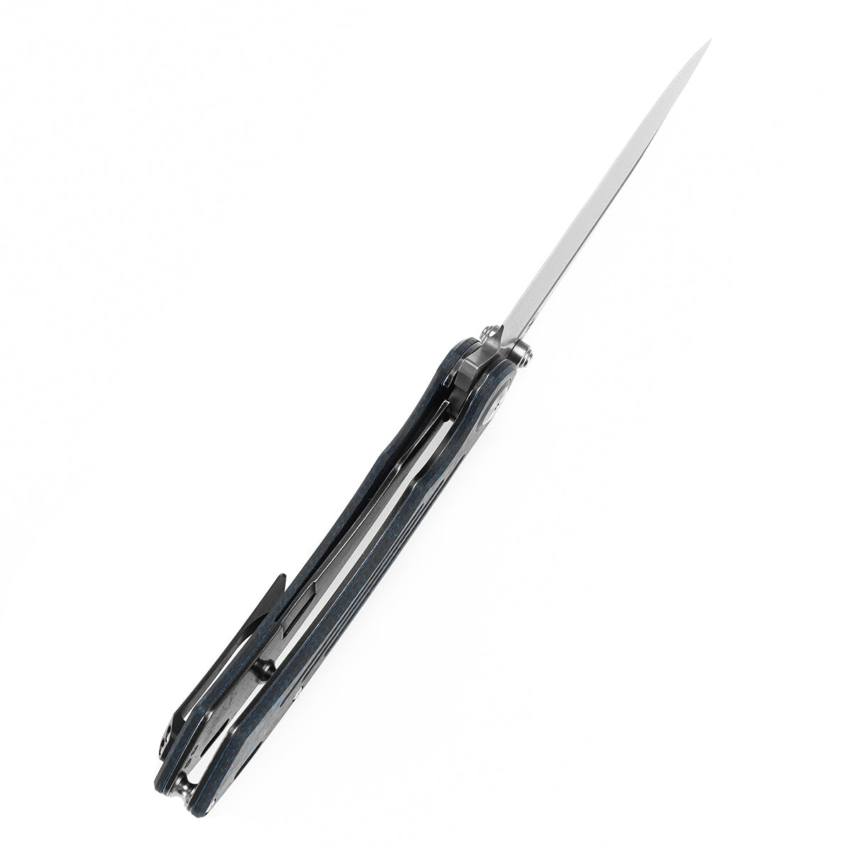 Kansept Pretatout K1032A4 blade detail – Damascus drop point