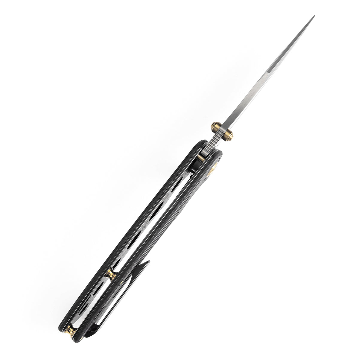 Kansept Pretatout K1032D2 black shred carbon fiber handle scales