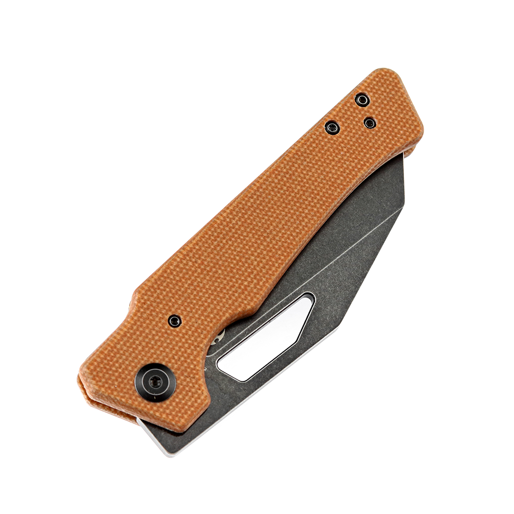 Kansept Egress K1033A2 blade detail – black stonewashed CPM-S35VN reverse tanto