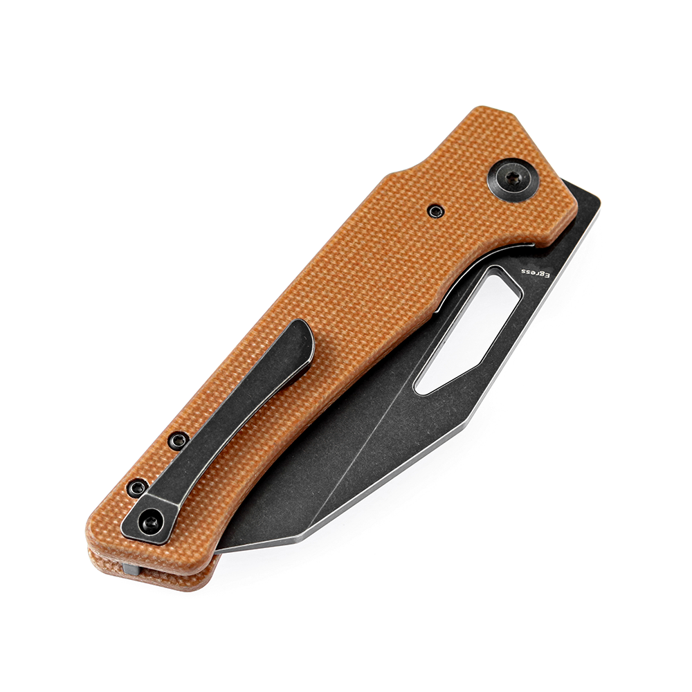 Kansept Egress K1033A2 brown Micarta handle scales