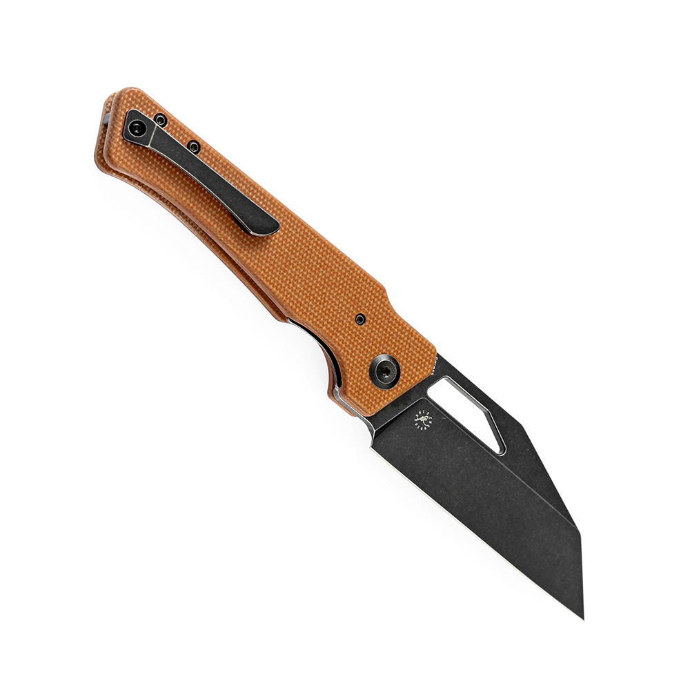 Kansept Egress K1033A2 open position showing CPM-S35VN reverse tanto blade