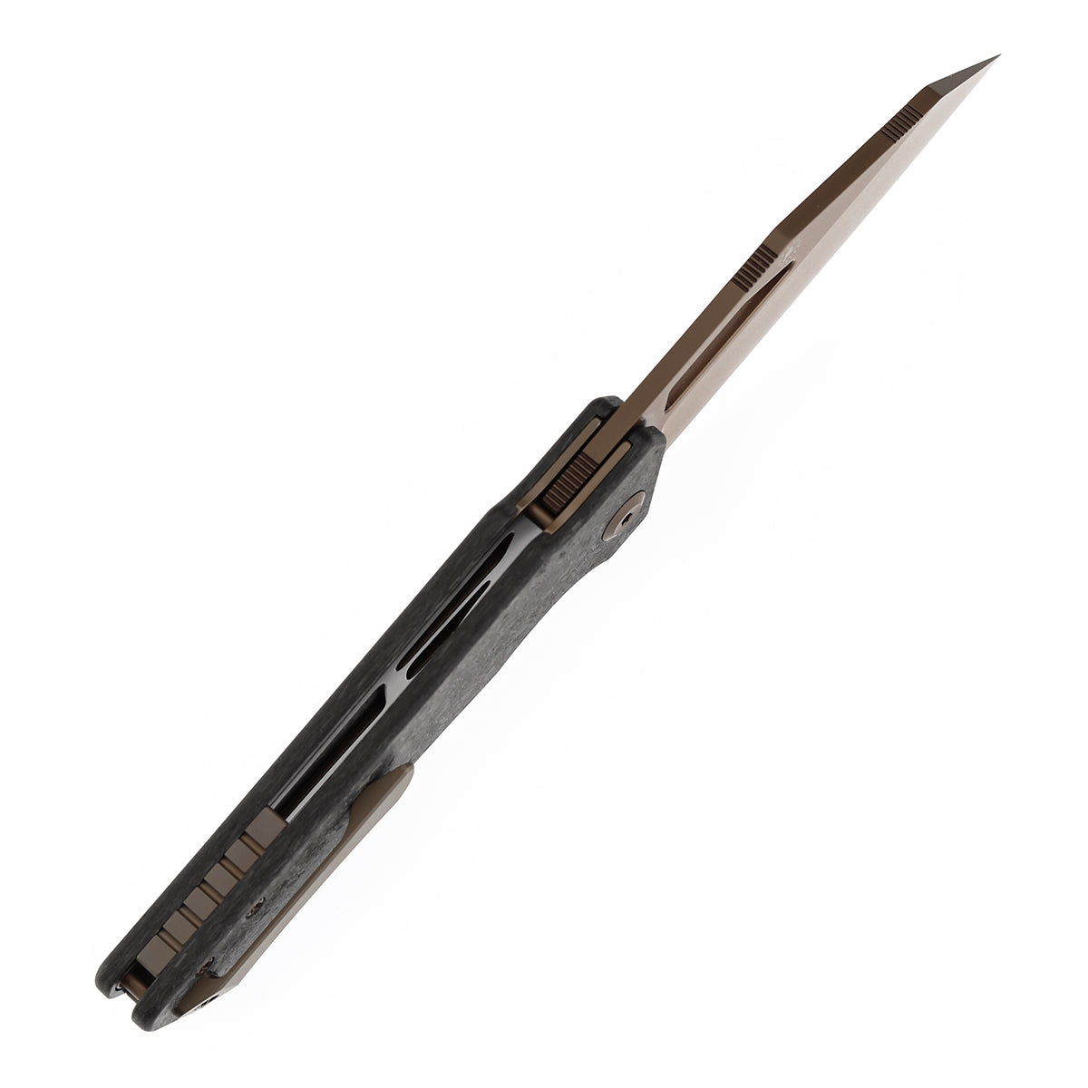 Kansept Egress K1033A3 blade detail – rose gold coated CPM-S35VN reverse tanto