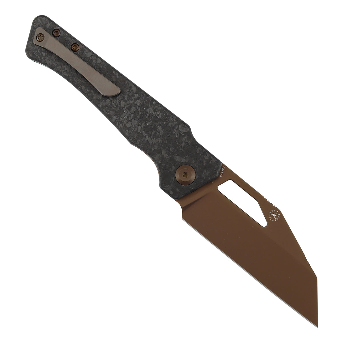 Kansept Egress K1033A3 open position showing CPM-S35VN reverse tanto blade