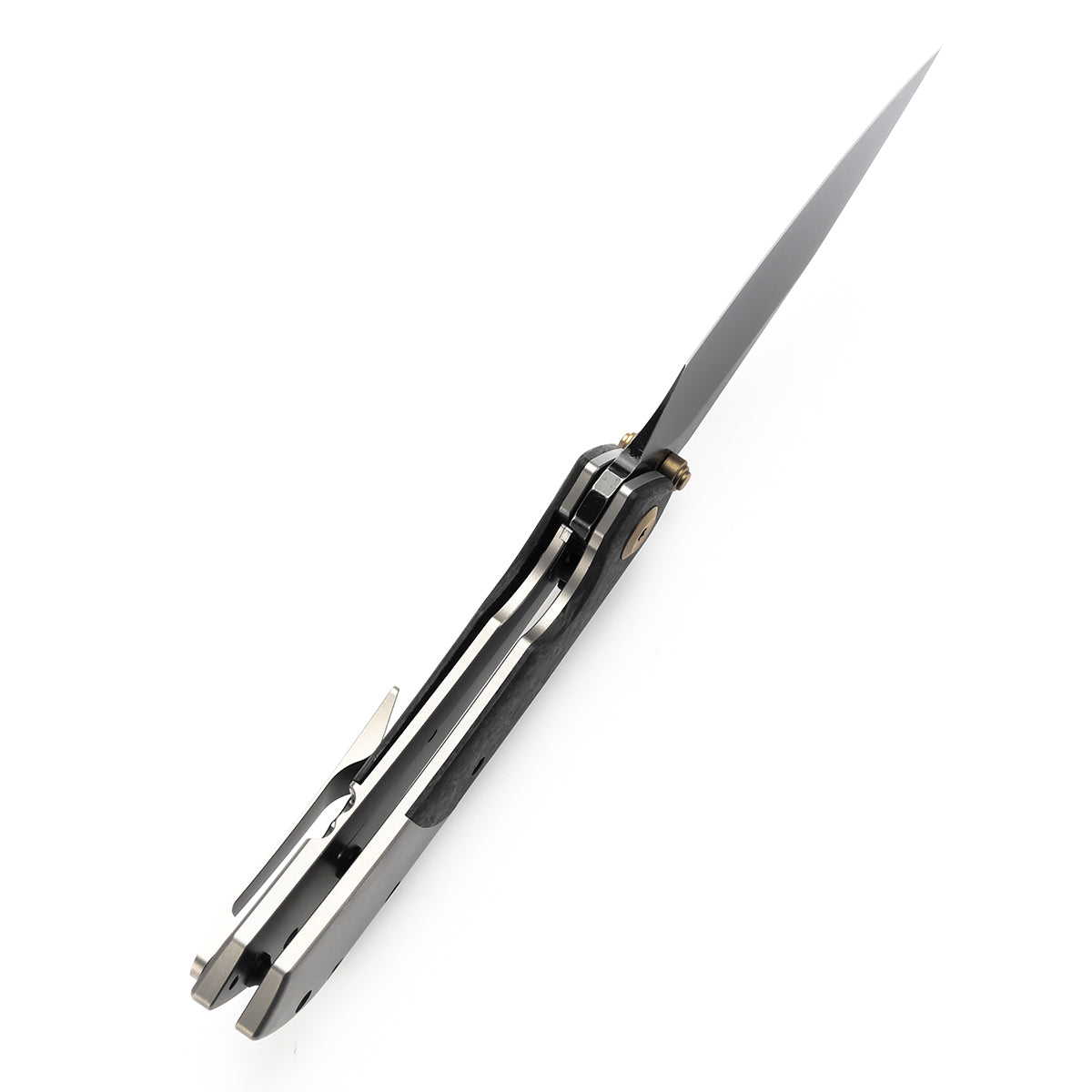 Kansept Fenrir K1034A1 blade detail – black TiCn stonewashed CPM-S35VN harpoon
